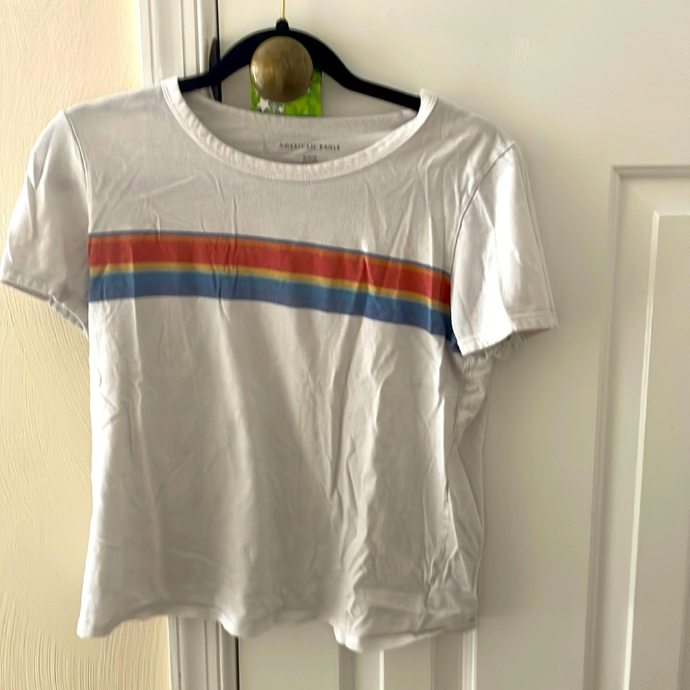 White colorful striped shirt Size:M